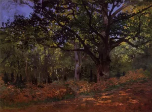 The Bodmer Oak, Fontainebleau by Claude Monet - Hand-Painted Oil Painting Reproduction