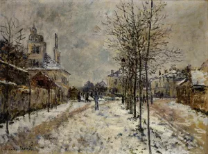 The Boulevard de Pontoise at Argenteuil, Snow Effect by Claude Monet - Hand-Painted Oil Painting Reproduction