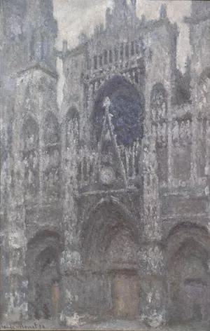 The Cathedral in Rouen. The Portal, Grey Weather by Claude Monet - Hand-Painted Oil Painting Reproduction