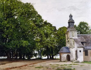 The painting Claude Monet The Chapel of Notre-Dame-de-Grace, Honfleur