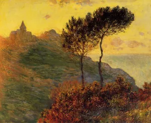 The Church at Varengeville, Against the Sunset by Claude Monet - Hand-Painted Oil Painting Reproduction