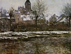 Main Product Photo of The Church at Vetheuil, Snow Painting by Claude Monet