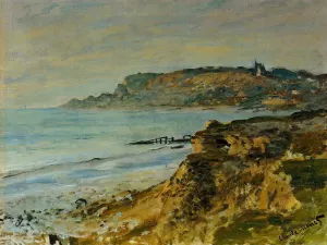 The painting Claude Monet The Cliff at Sainte-Adresse