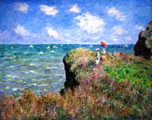 The Cliff Walk, Pourville by Claude Monet - Hand-Painted Oil Painting Reproduction