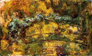 The painting The Footbridge Over the Water-Lily Pond
