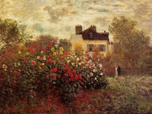 The Garden at Argenteuil also known as The Dahlias by Claude Monet - Hand-Painted Oil Painting Reproduction