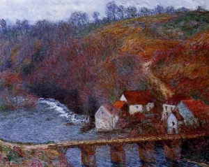 The painting Claude Monet The Grande Creuse by the Bridge at Vervy