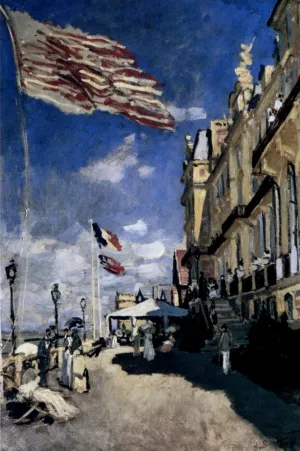 The painting Claude Monet The Hotel des Roches Noires at Trouville