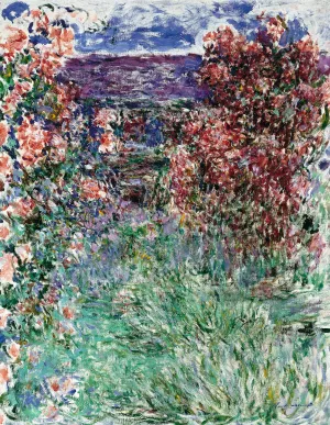 The House Among Roses by Claude Monet - Hand-Painted Oil Painting Reproduction