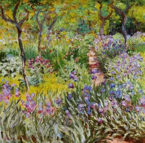 The painting Claude Monet The Iris Garden at Giverny