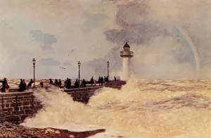 The Jetty at Le Havre by Claude Monet - Hand-Painted Oil Painting Reproduction