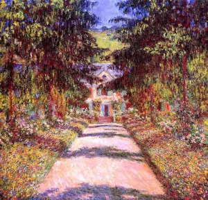 The Main Path at Giverny by Claude Monet - Hand-Painted Oil Painting Reproduction
