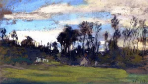 The painting The Meadow Lined with Trees