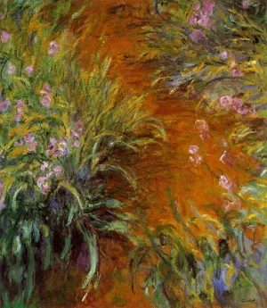 The Path Through the Irises by Claude Monet - Hand-Painted Oil Painting Reproduction