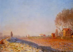 The Plain of Colombes, White Frost by Claude Monet - Hand-Painted Oil Painting Reproduction