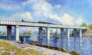The Railroad Bridge at Argenteuil by Claude Monet - Hand-Painted Oil Painting Reproduction