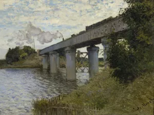 The Railroad bridge in Argenteuil by Claude Monet - Hand-Painted Oil Painting Reproduction