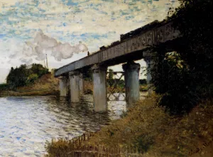 The painting Claude Monet The Railway Bridge at Argenteuil