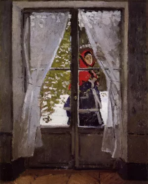 The Red Kerchief, Portrait of Madame Monet by Claude Monet - Hand-Painted Oil Painting Reproduction