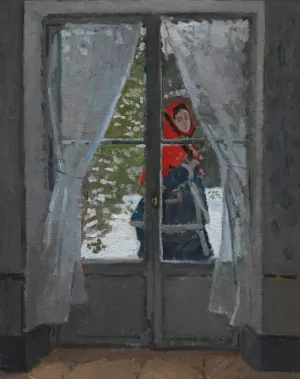 The Red Kerchief by Claude Monet - Hand-Painted Oil Painting Reproduction