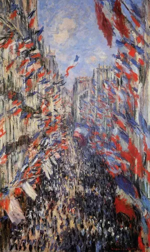 The painting Claude Monet The Rue Montorgeuil 30th of June 1878