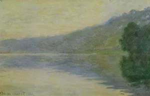 The Seine at Port-Villez, Harmony in Blue by Claude Monet - Hand-Painted Oil Painting Reproduction