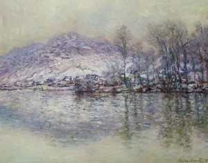 The Seine at Port Villez, Snow Effect by Claude Monet - Hand-Painted Oil Painting Reproduction