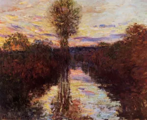 The Small Arm of the Seine at Mosseaux, Evening by Claude Monet - Hand-Painted Oil Painting Reproduction