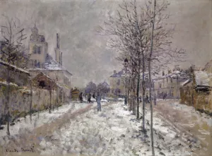 The Snow-Covered Boulevard De Pontoise In Argenteuil by Claude Monet - Hand-Painted Oil Painting Reproduction