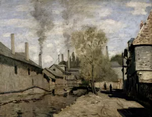 The painting Claude Monet The Stream of Robec, Rouen