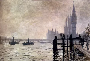 The painting Claude Monet The Thames and the Houses of Parliament