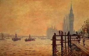 The Thames Below Westminster by Claude Monet - Hand-Painted Oil Painting Reproduction