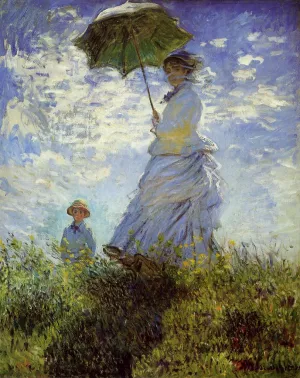 The Walk, Woman with a Parasol by Claude Monet - Hand-Painted Oil Painting Reproduction
