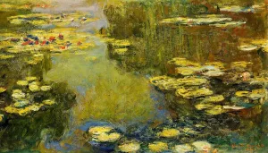The painting Claude Monet The Water-Lily Pond Detail