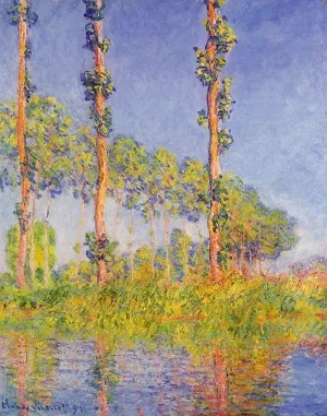 The painting Three Poplar Trees, Autumn Effect