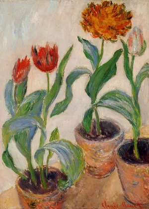The painting Three Pots of Tulips