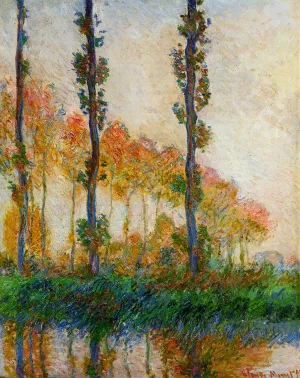 The painting Claude Monet Three Trees in Autumn