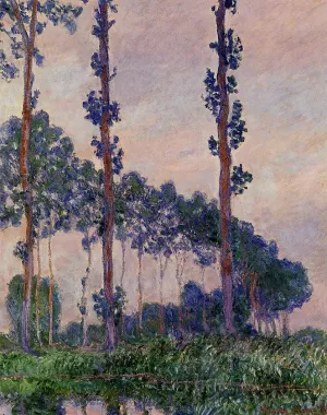 Three Trees in Grey Weather by Claude Monet - Hand-Painted Oil Painting Reproduction