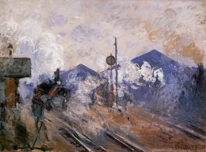 The painting Claude Monet Track Coming Out of Saint-Lazare Station