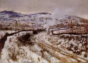 Train in the Snow, Argenteuil by Claude Monet - Hand-Painted Oil Painting Reproduction