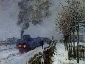 Train in the Snow, the Locomotive by Claude Monet - Hand-Painted Oil Painting Reproduction