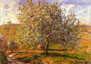 Tree in Flower Near Vetheuil by Claude Monet - Hand-Painted Oil Painting Reproduction