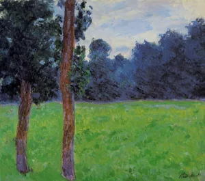 Main Product Photo of Two Trees in a Meadow Painting by Claude Monet