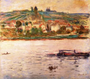 Main Product Photo of Vetheuil, Barge on the Seine Painting by Claude Monet