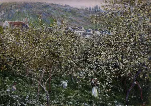 The painting Claude Monet Vetheuil, Flowering Plum Trees
