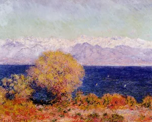 The painting Claude Monet View of Cap d'Antibes (also known as View of the Bay and Maritime Alps at Antibes)