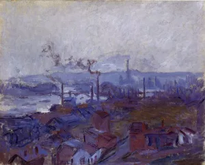 View of Rouen from the Cote Sainte-Catherine by Claude Monet - Hand-Painted Oil Painting Reproduction