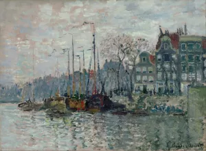 The painting Claude Monet View of the Prins Hendrikkade and the Kromme Waal in Amsterdam