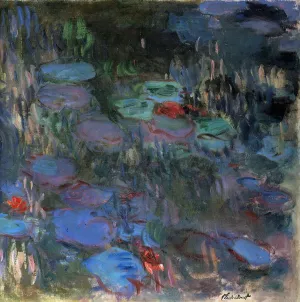 The painting Water-Lilies, Reflections of Weeping Willows Right Half