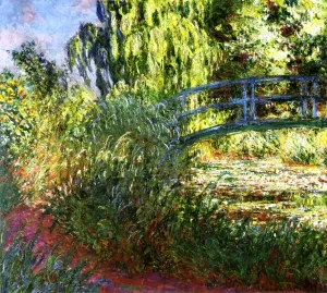The painting Claude Monet Waterlily Pond and Path by the Water